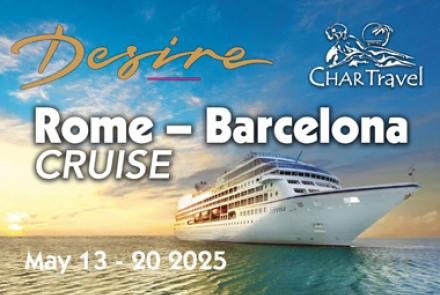Desire Rome to Barcelona Cruise